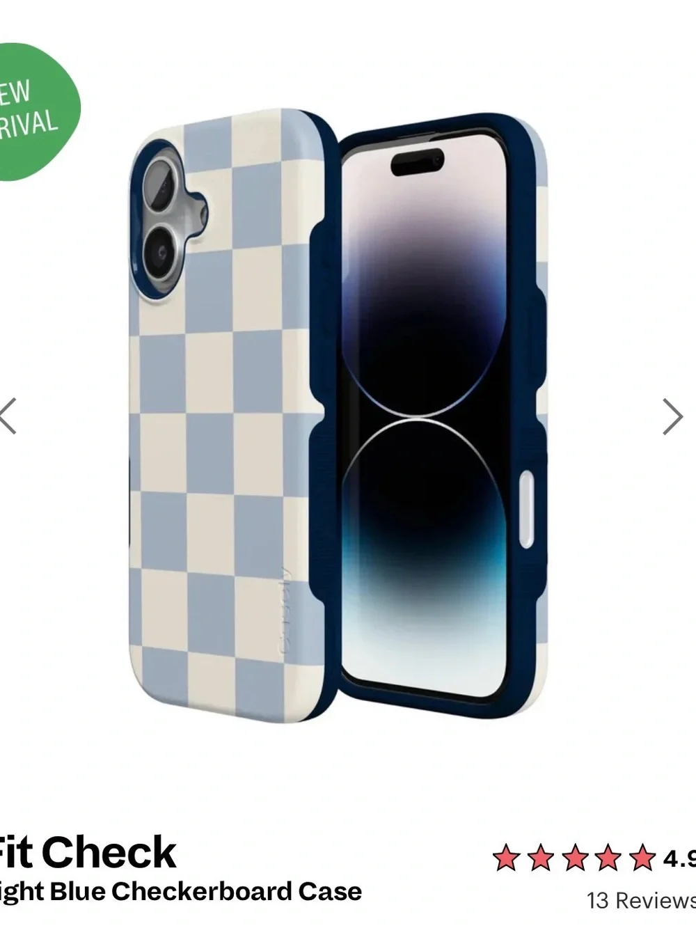 Fit check light blue checkerboard case (iPhone 17)